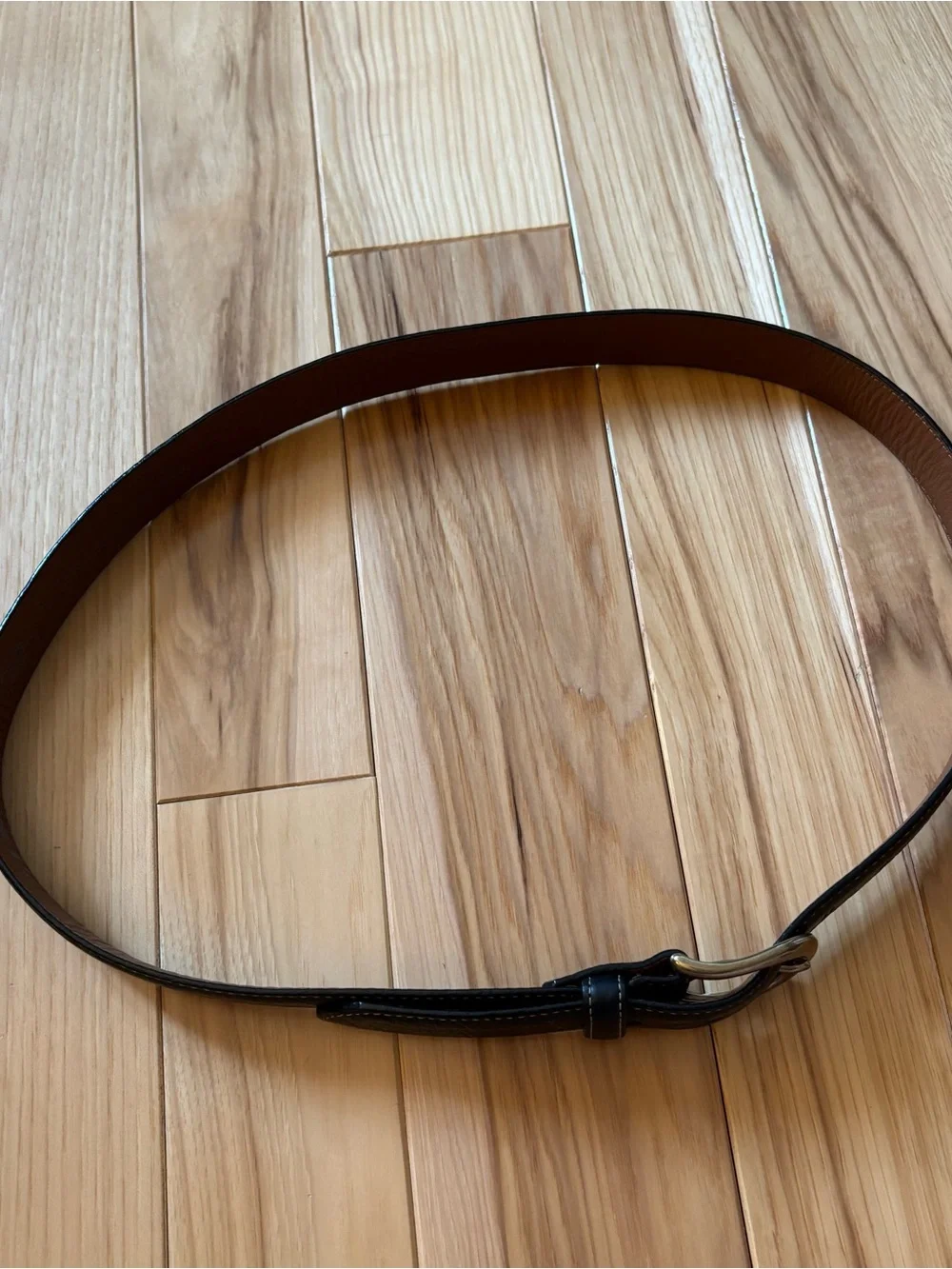 Vintage LL Bean Black Leather Belt Size 36